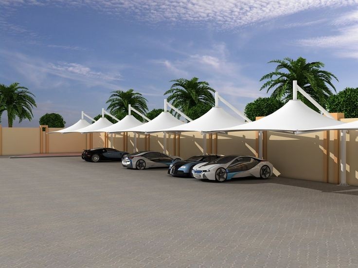 مظلات سيارات حديثة في الرياض